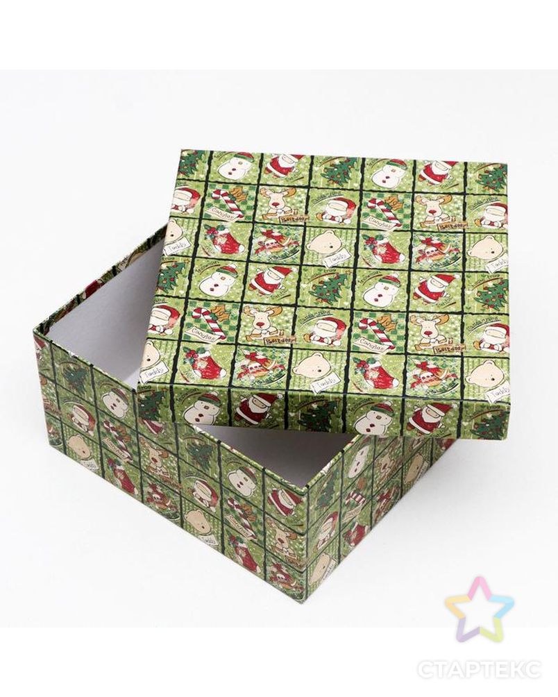 Набор коробок 3 в 1 "Рождественский переполох", 25,5 х 25,5 х 13 - 21,5 х 21,5 х 11 см арт. СМЛ-158214-1-СМЛ0007089687