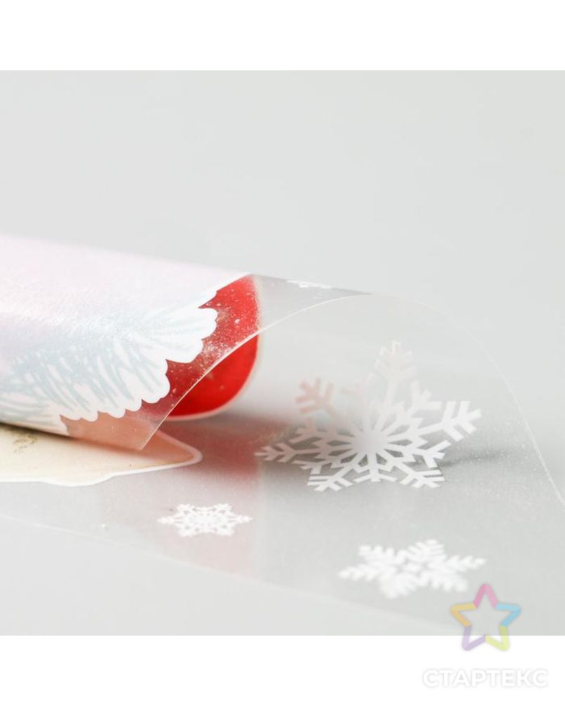 Набор наклеек "Дед мороз и снежинки" вырубная, 40 х 30 см арт. СМЛ-228452-1-СМЛ0007090162 2