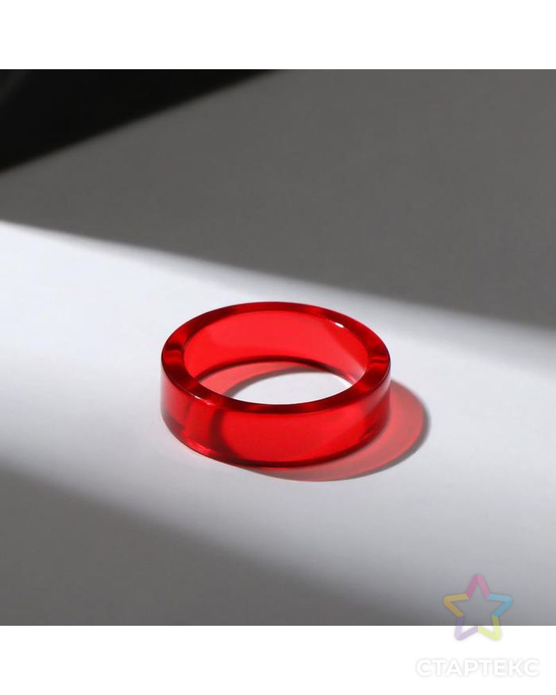 Кольцо пластик "Тренд", цвет красный, размер 18 арт. СМЛ-155517-2-СМЛ0007098258 1