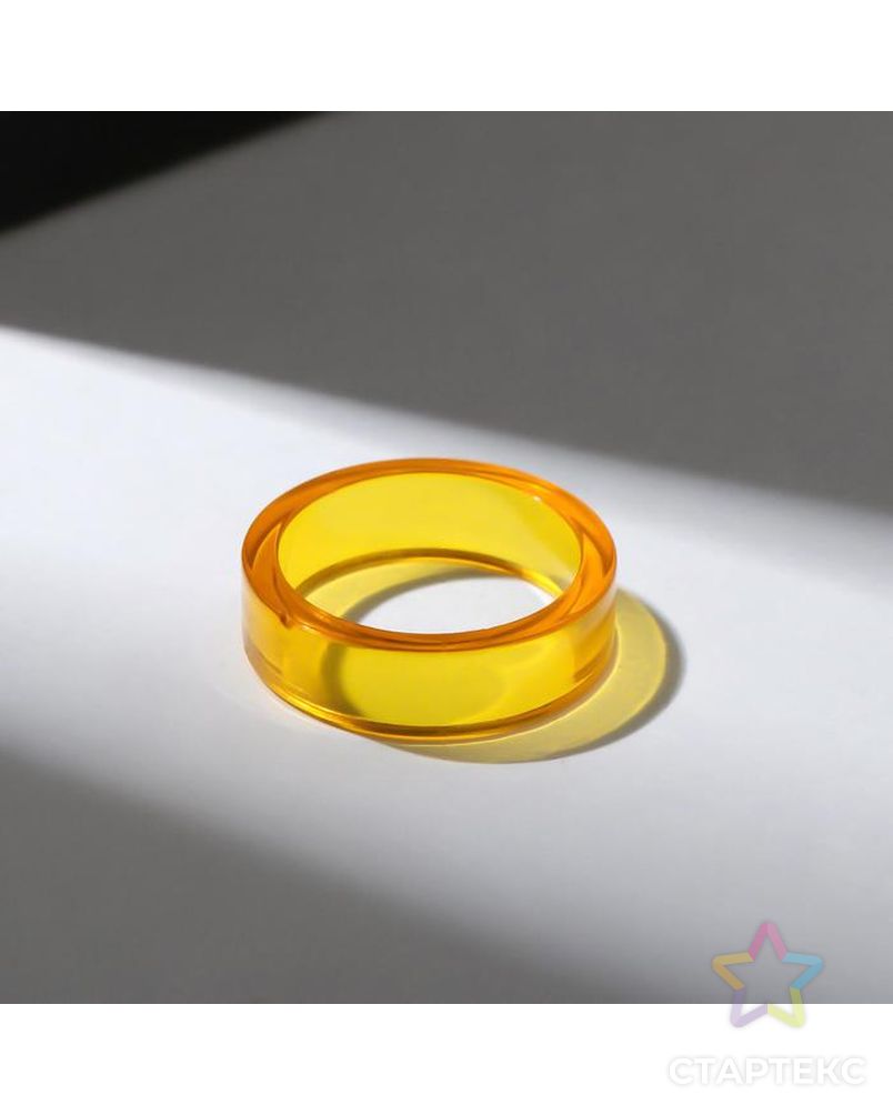 Кольцо пластик "Тренд", цвет якро-жёлтый, размер 19 арт. СМЛ-155518-2-СМЛ0007098263