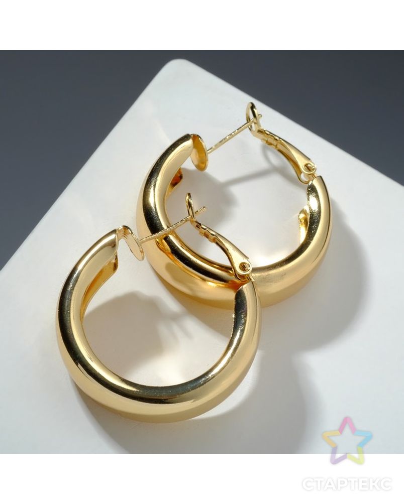 Серьги-кольца "Плотная линия" мятый металл, цвет золото, d=4 арт. СМЛ-227675-1-СМЛ0007098525 1