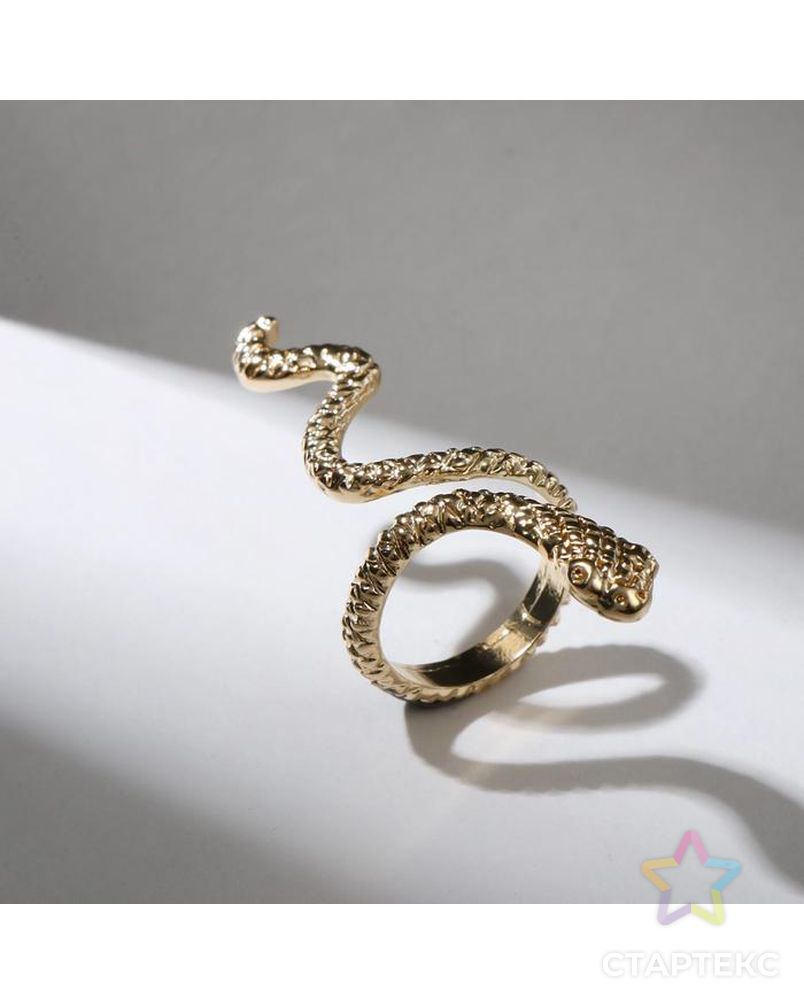 Кольцо "Змея" анаконда, цвет золото, безразмерное арт. СМЛ-159019-1-СМЛ0007104886 1