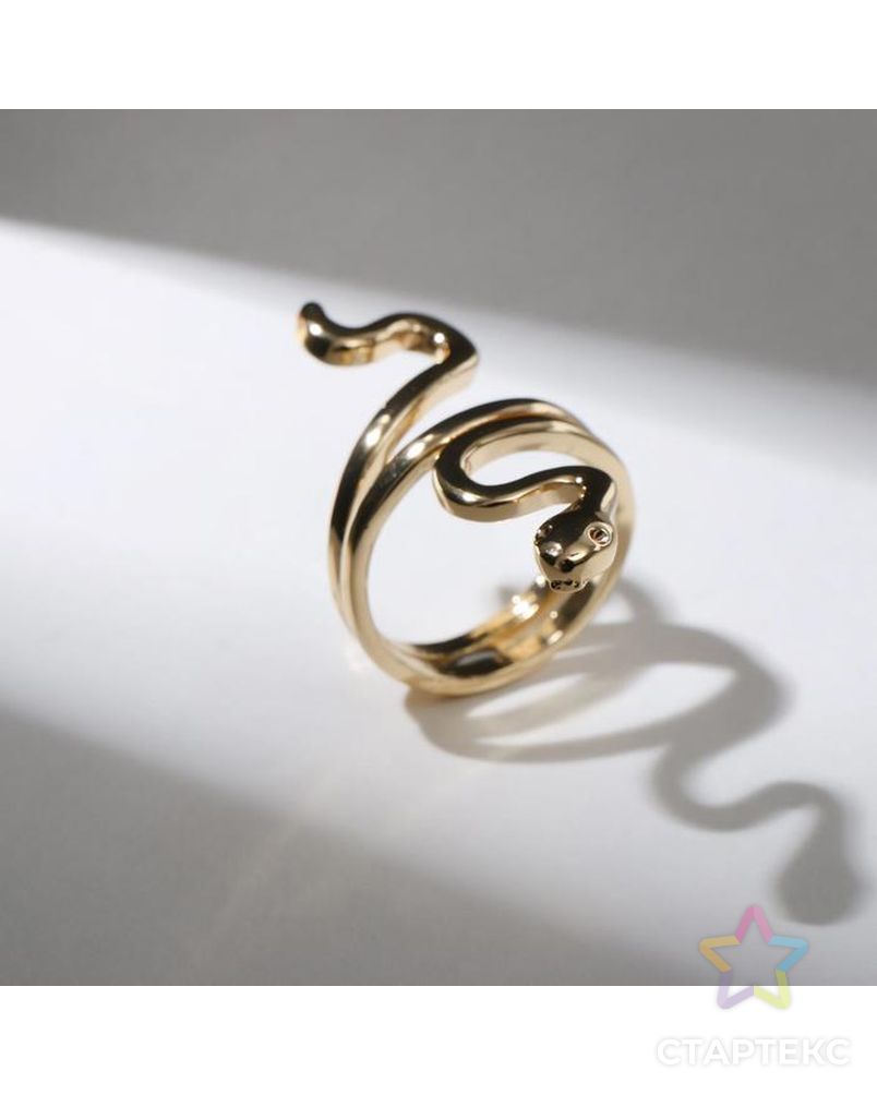Кольцо "Змея" спиралька, цвет золото, безразмерное арт. СМЛ-159022-1-СМЛ0007104889 1