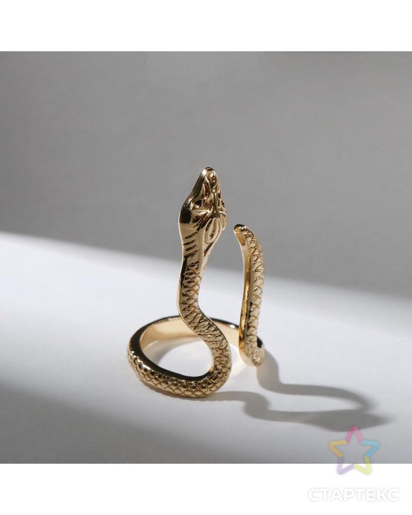 Кольцо "Змея" удушье, цвет золото, безразмерное арт. СМЛ-159024-1-СМЛ0007104891