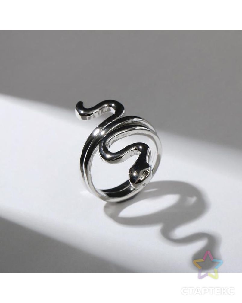 Кольцо "Змея" спиралька, цвет серебро, безразмерное арт. СМЛ-159025-1-СМЛ0007104892 1