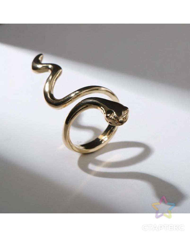 Кольцо "Змея" гладкая, цвет золото, безразмерное арт. СМЛ-159026-1-СМЛ0007104893 1