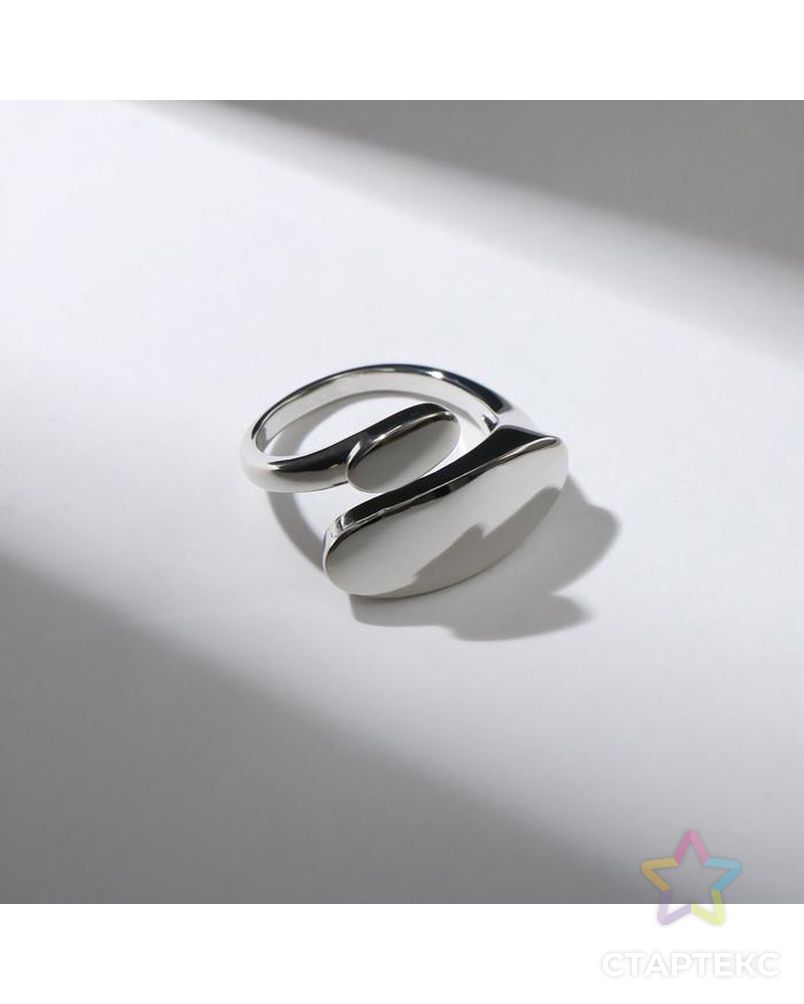 Кольцо "Тренд" плита, цвет серебро, безразмерное арт. СМЛ-159036-1-СМЛ0007104903