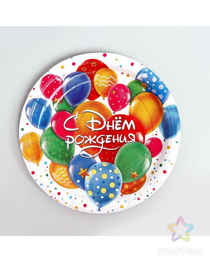 Набор бумажной посуды "С днём рождения" шарики арт. СМЛ-167815-1-СМЛ0007105122 2