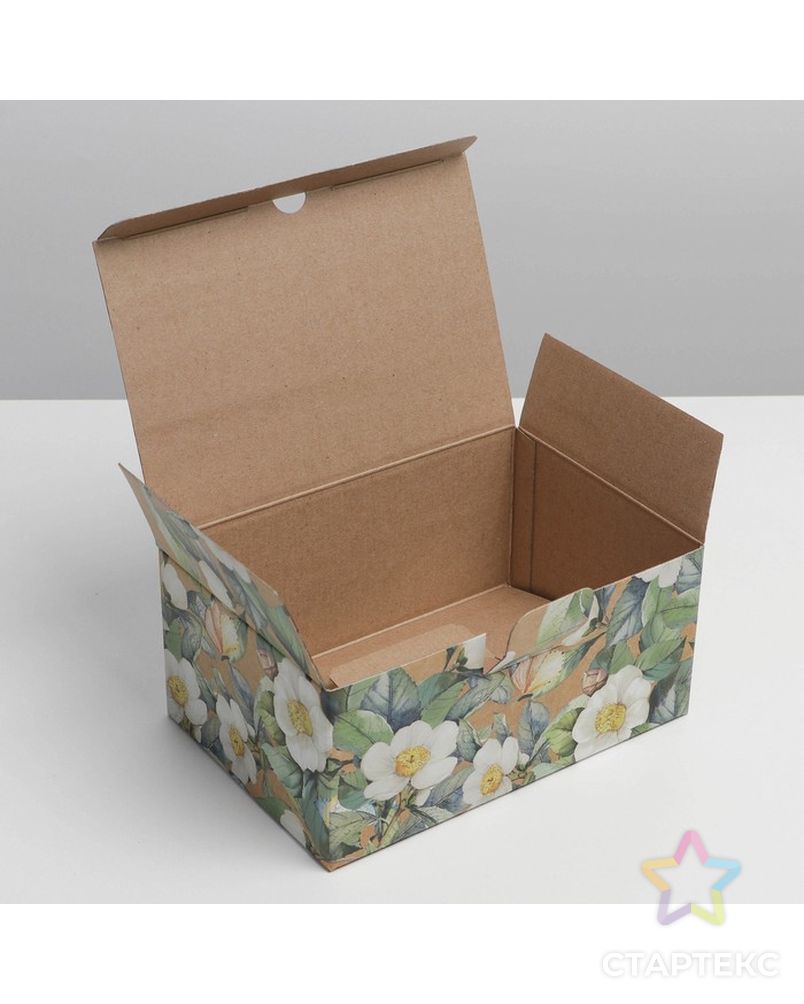 Коробка‒пенал «Цветы», 22 × 15 × 10 см арт. СМЛ-216558-1-СМЛ0007107438 6