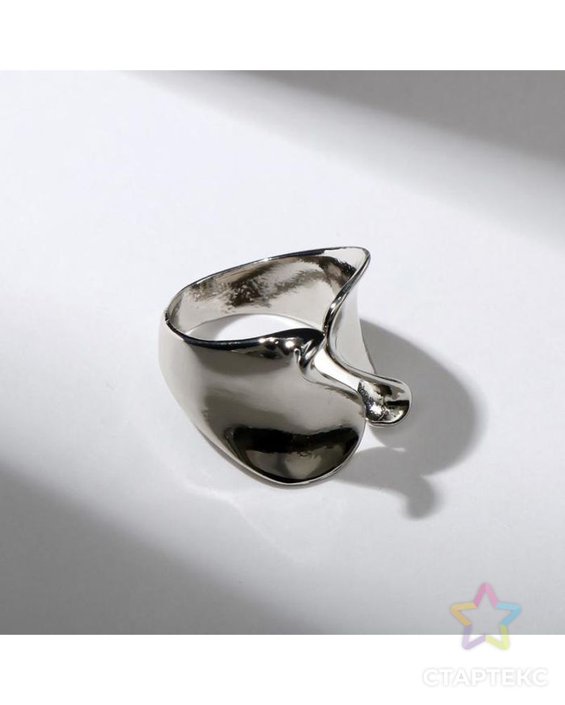 Кольцо "Тренд" фешн, цвет серебро, безразмерное арт. СМЛ-159045-1-СМЛ0007111053 1