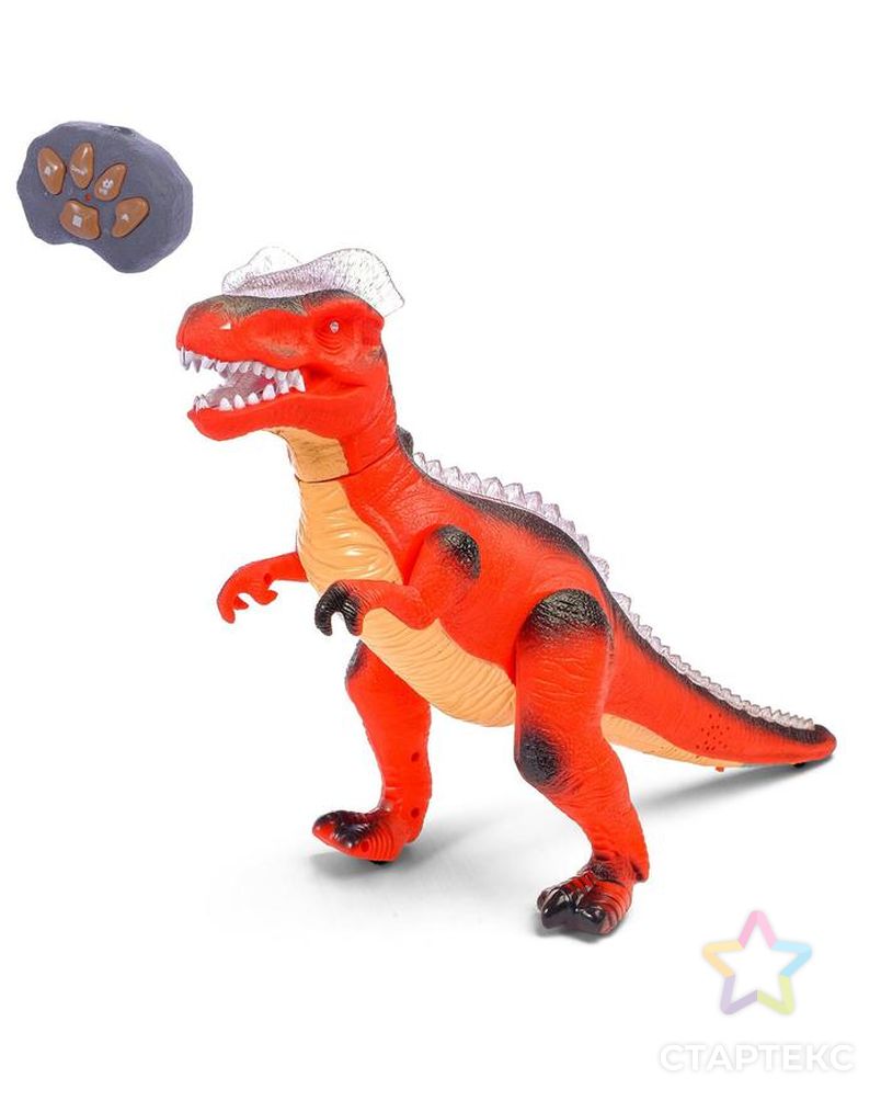 Динозавр радиоуправляемый T-Rex, световые и звуковые эффекты, работает от батареек, цвет коричневый арт. СМЛ-99191-3-СМЛ0007111155 1