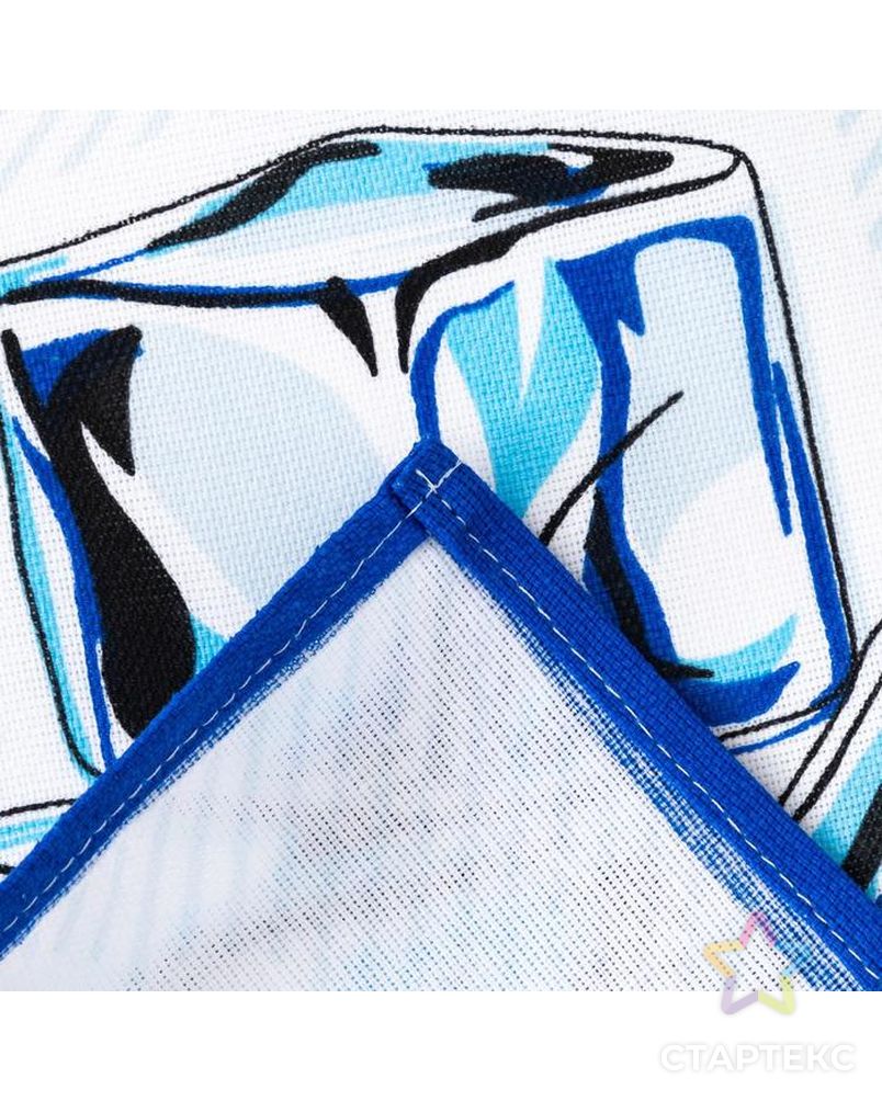 Полотенце рогожка «Лёд», 35х60 см, цвет голубой арт. СМЛ-170428-1-СМЛ0007111746 3