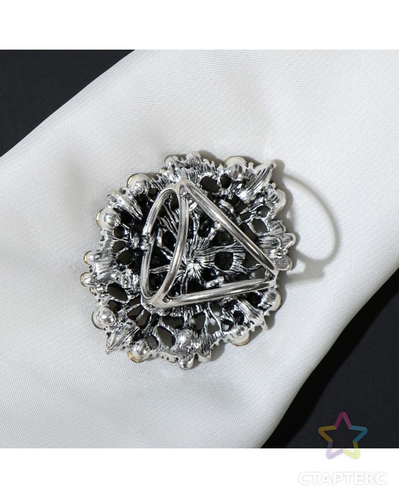 Кольцо для платка "Императрица", цветное в чернёном серебре арт. СМЛ-210993-1-СМЛ0007114056 2