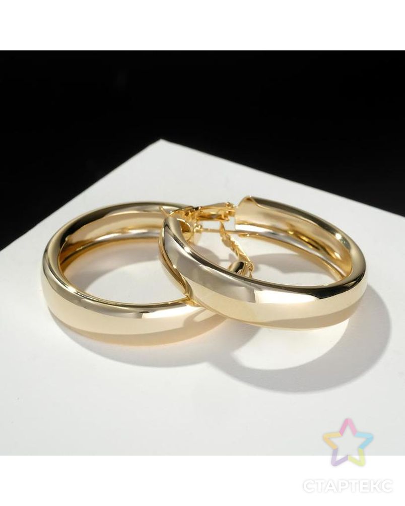 Серьги-кольца "Каньон" утолщённая линия, цвет золото, d=3,3 арт. СМЛ-161216-1-СМЛ0007114301 1