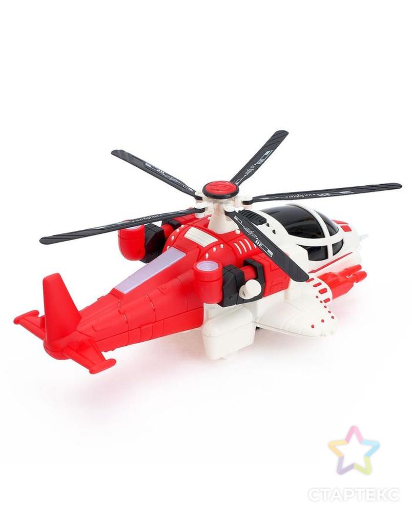 Вертолёт «Полиция», работает от батареек, свет и звук, цвет красный арт. СМЛ-159222-1-СМЛ0007115446 3