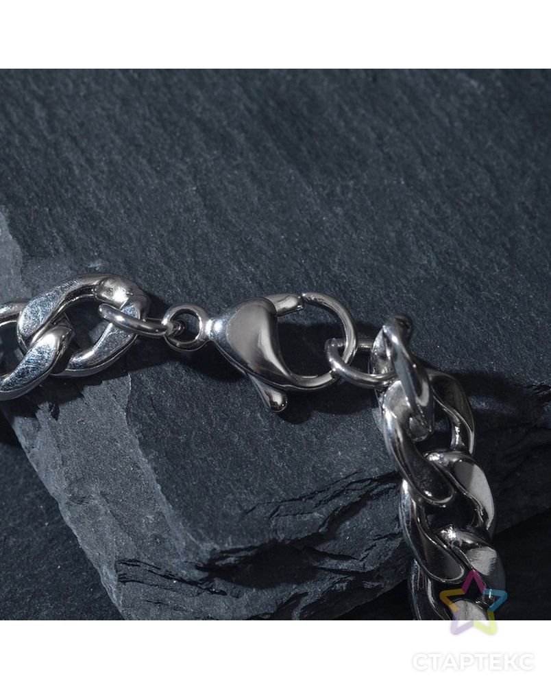 Браслет мужской "Стальной" наручники, цвет серебро, 20,5см арт. СМЛ-194635-1-СМЛ0007115515 2