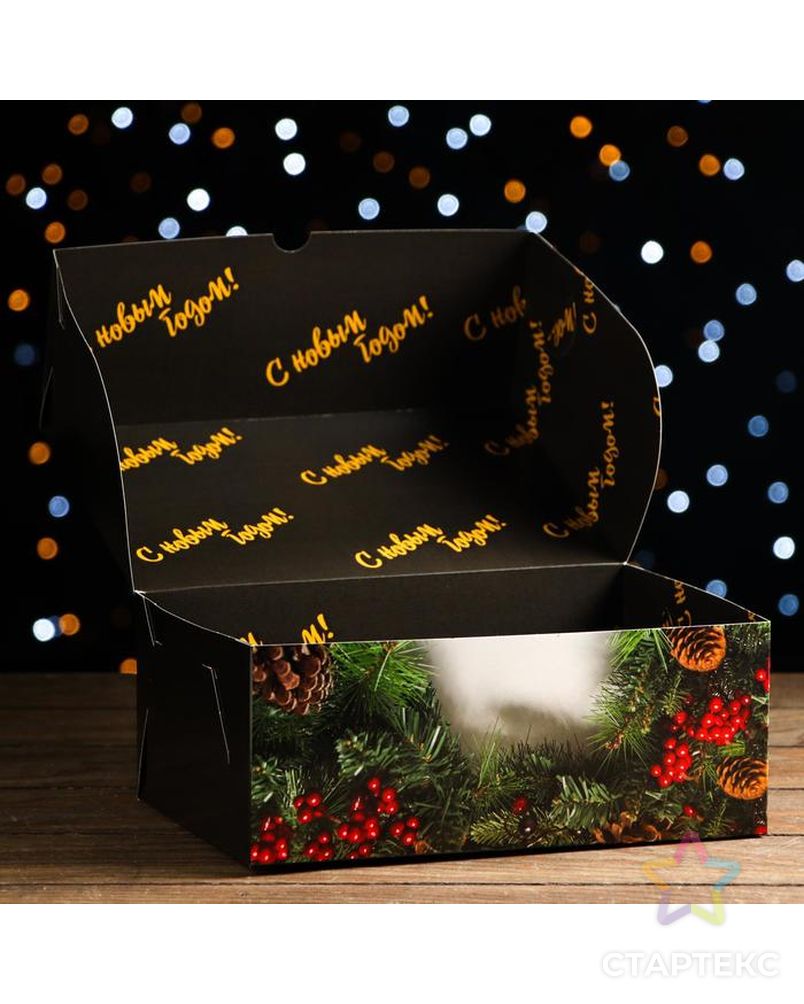 Коробка складная, двухсторонняя "Новогодние подарки", 25 х 17 х 10 см арт. СМЛ-182873-1-СМЛ0007118201 4
