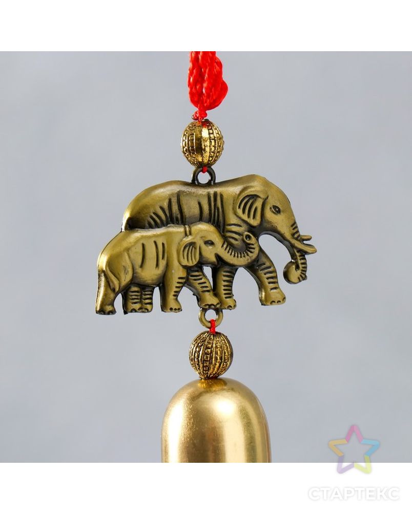 Колокольчик металл "Слон и слонёнок" 1 колокол d=2,5 см 37х5 см арт. СМЛ-198155-1-СМЛ0007119122 2