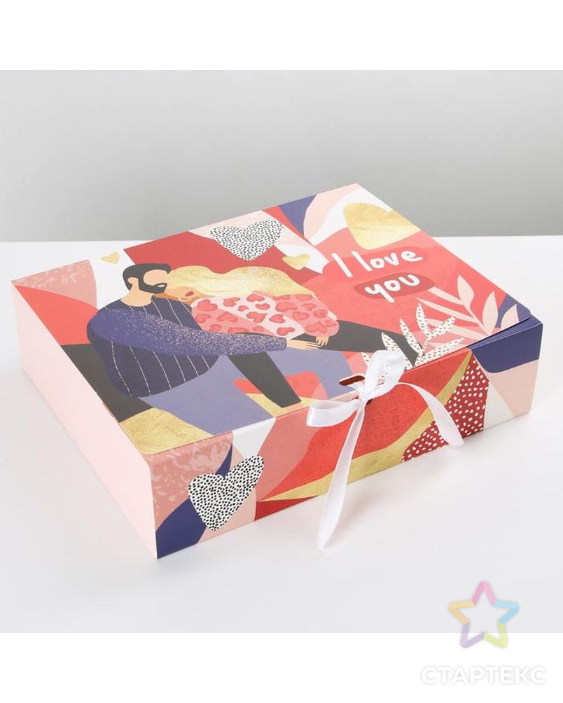 Коробка складная подарочная «I love you», 31 × 24,5 × 9 см арт. СМЛ-170312-1-СМЛ0007120082 1