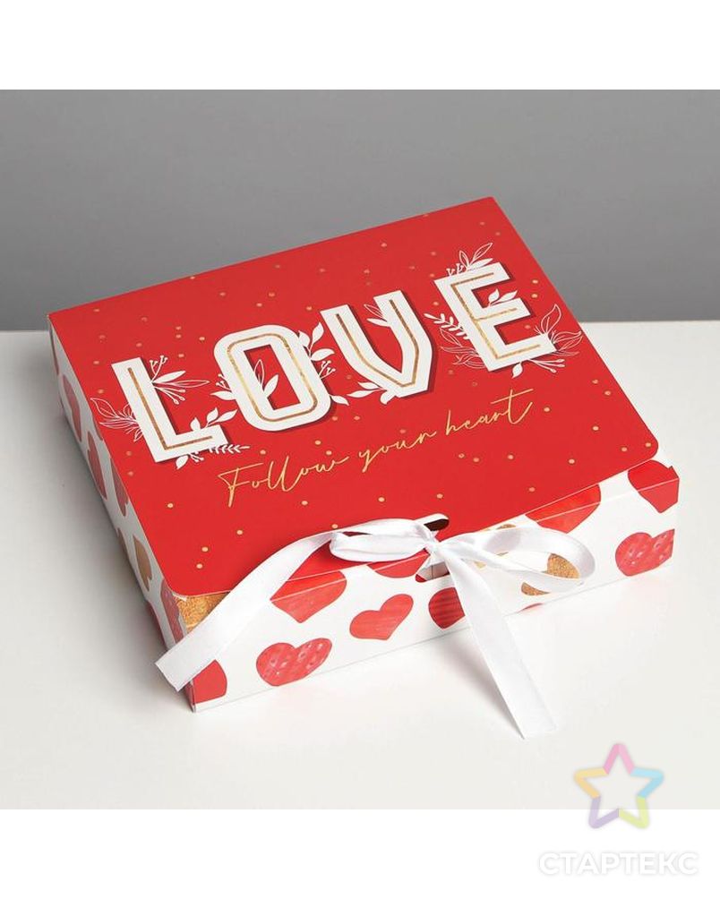 Коробка складная подарочная «LOVE», 20 × 18 × 5 см арт. СМЛ-180158-1-СМЛ0007120095 1