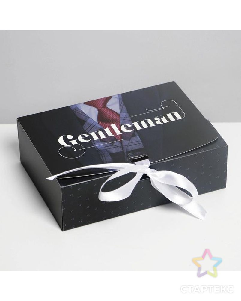 Коробка складная подарочная «Джентельмен», 16.5 × 12.5 × 5 см арт. СМЛ-168155-1-СМЛ0007120100 1