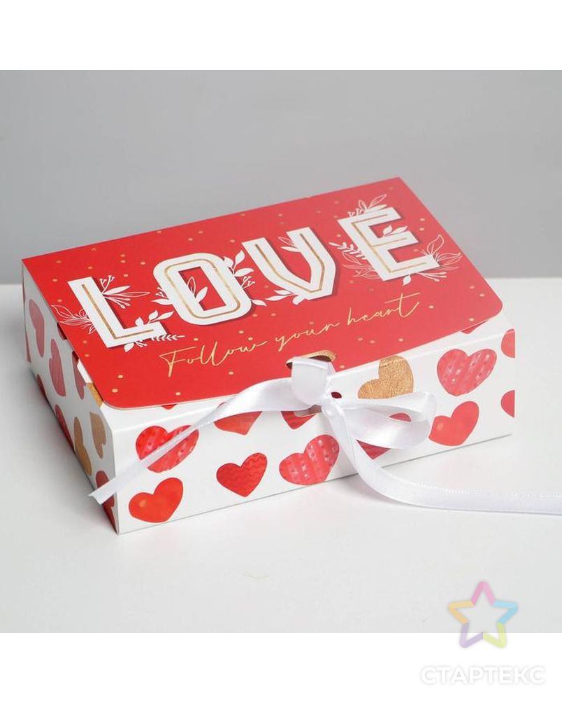 Коробка складная подарочная «LOVE», 16.5 × 12.5 × 5 см арт. СМЛ-168162-1-СМЛ0007120107 1