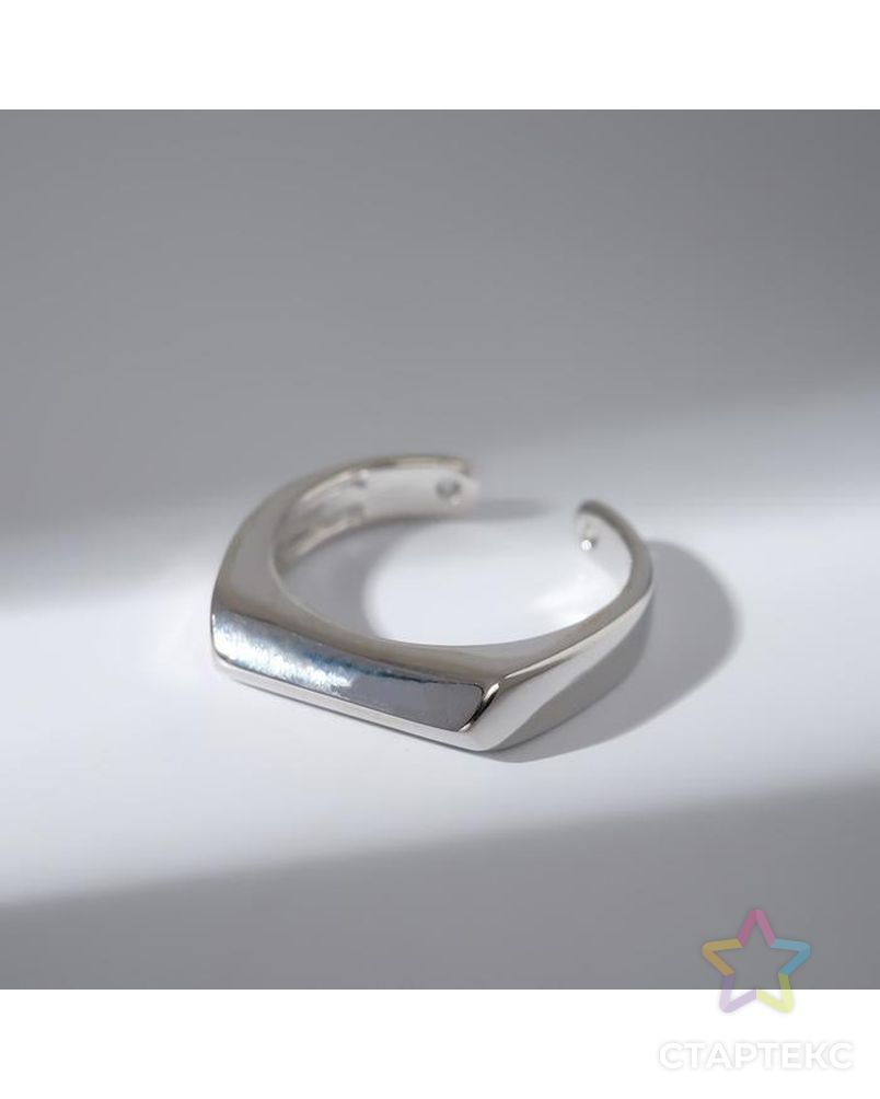 Кольцо "Полоса", цвет серебро, безразмерное арт. СМЛ-219393-1-СМЛ0007120517 1