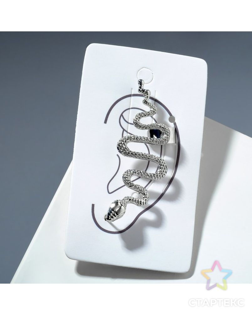 Серьга "Каффа" змея анаконда, цвет серебро арт. СМЛ-227774-1-СМЛ0007120648 3