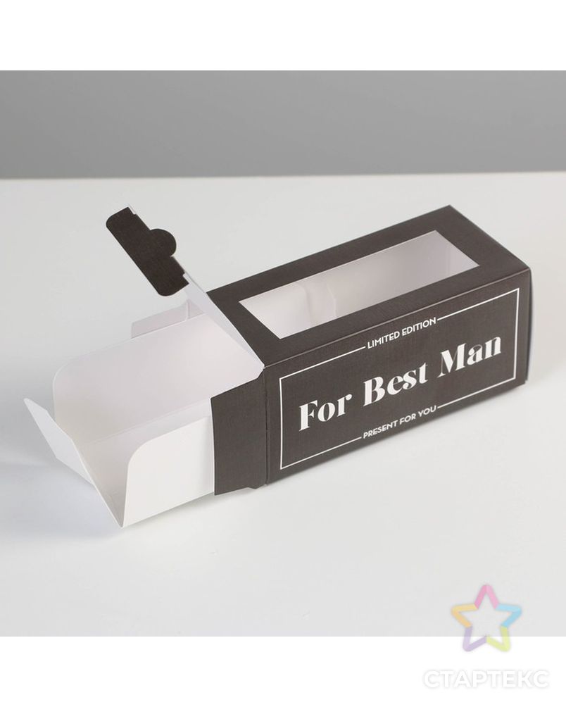 Коробка для макарун For best man ,12 ×5.5 × 5.5 см арт. СМЛ-191198-1-СМЛ0007126647 3