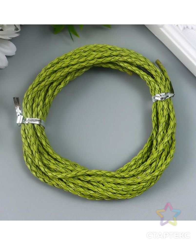 Плетёный шнур 3 мм, 5 м, зелёный арт. СМЛ-161345-1-СМЛ0007127123