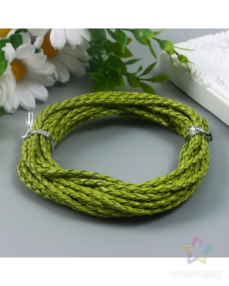 Плетёный шнур 3 мм, 5 м, зелёный арт. СМЛ-161345-1-СМЛ0007127123 2