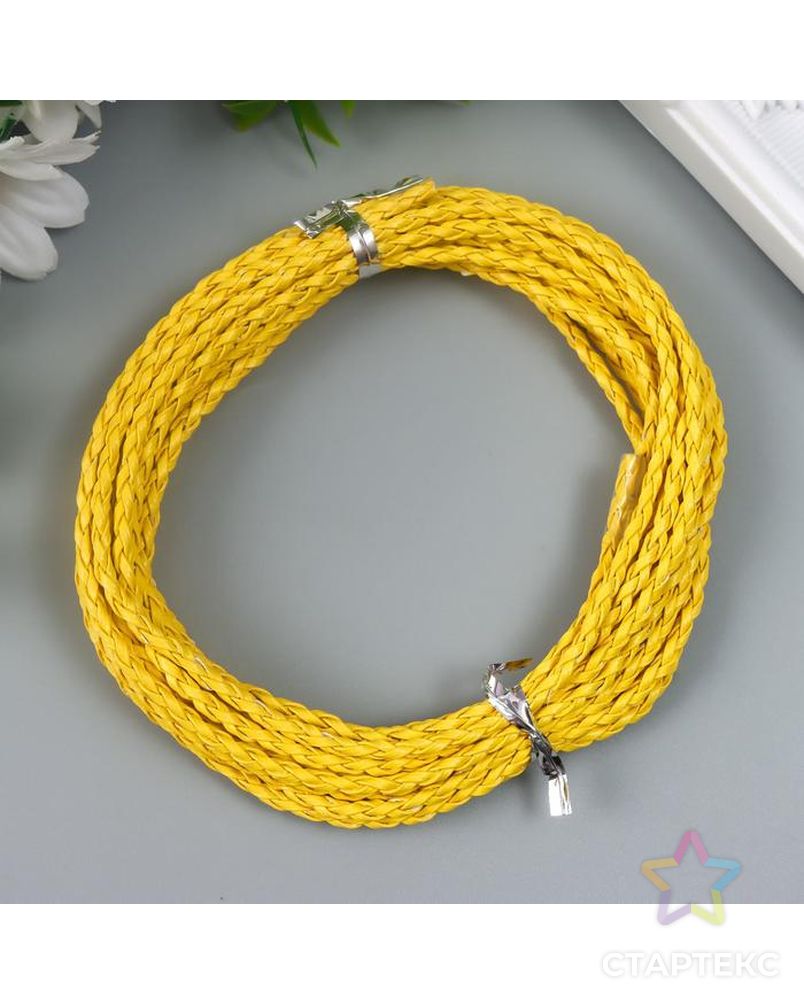 Плетёный шнур 3 мм, 5 м, жёлтый арт. СМЛ-161346-1-СМЛ0007127124 1
