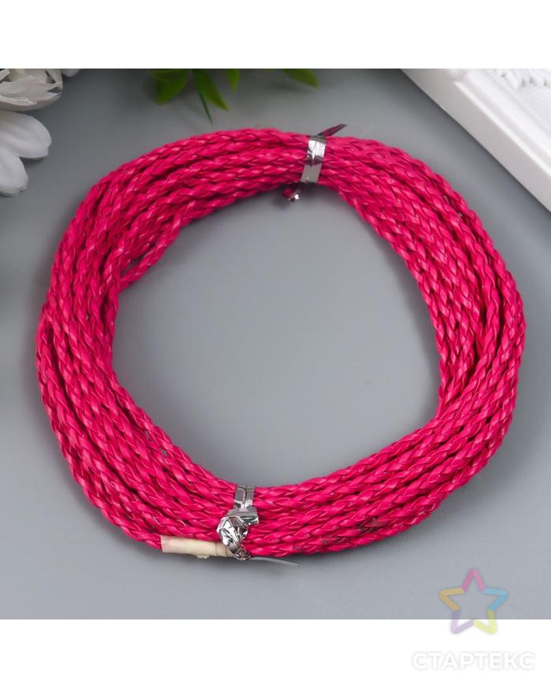 Плетёный шнур 3 мм, 5 м, ярко-розовый арт. СМЛ-161348-1-СМЛ0007127126 1