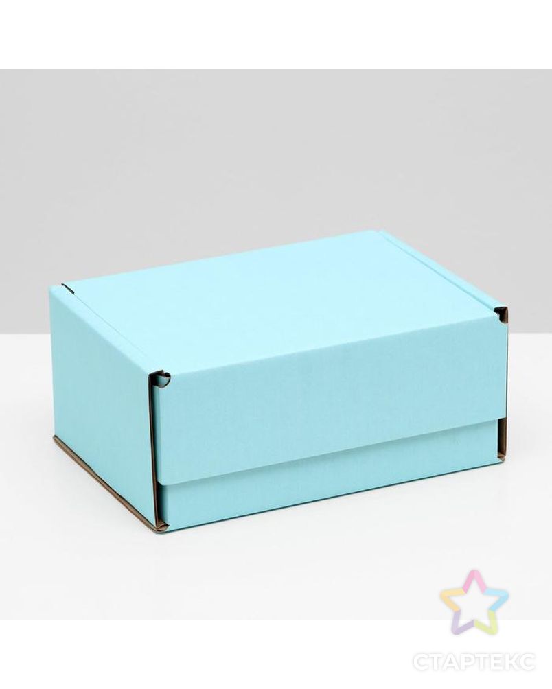 Коробка самосборная, голубая, 22 х 16,5 х 10 см, арт. СМЛ-168051-1-СМЛ0007128574 1