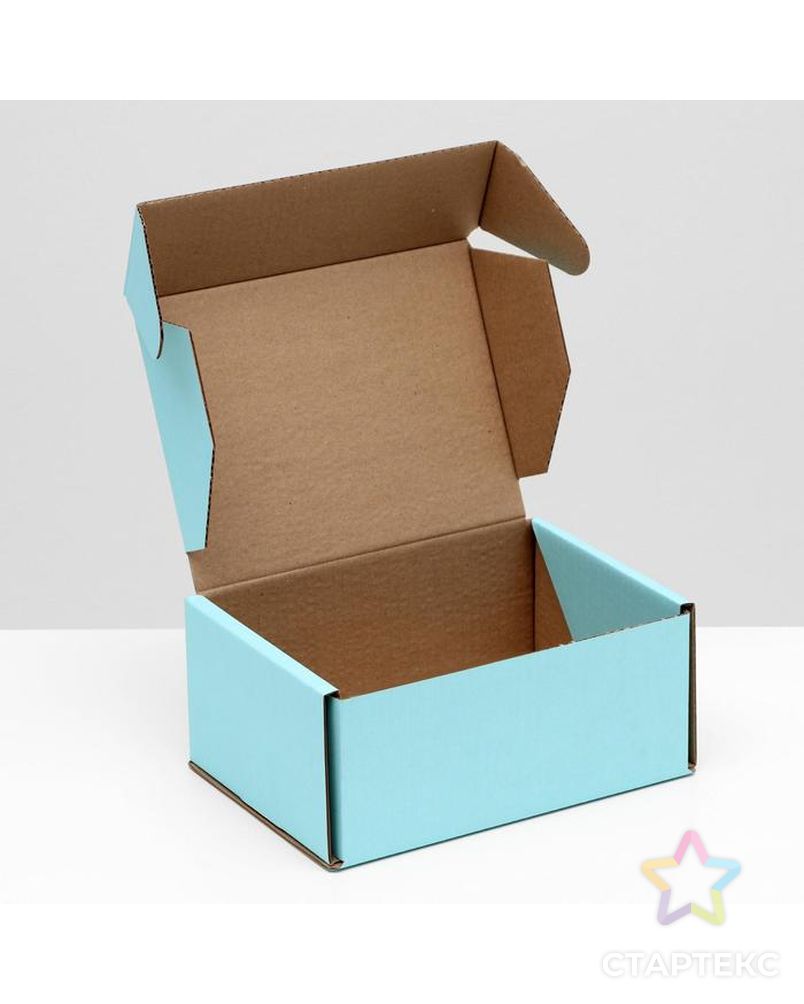 Коробка самосборная, голубая, 22 х 16,5 х 10 см, арт. СМЛ-168051-1-СМЛ0007128574 2
