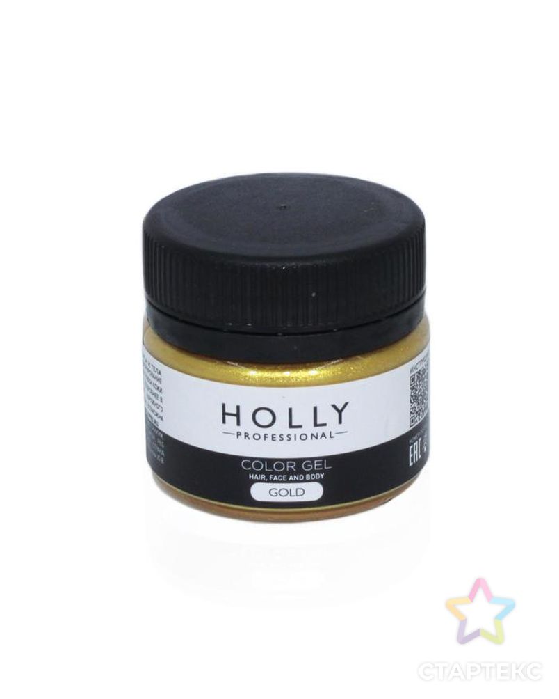 Декоративный гель для волос, лица и тела COLOR GEL Holly Professional, Gold, 20 мл арт. СМЛ-160662-1-СМЛ0007138942 1