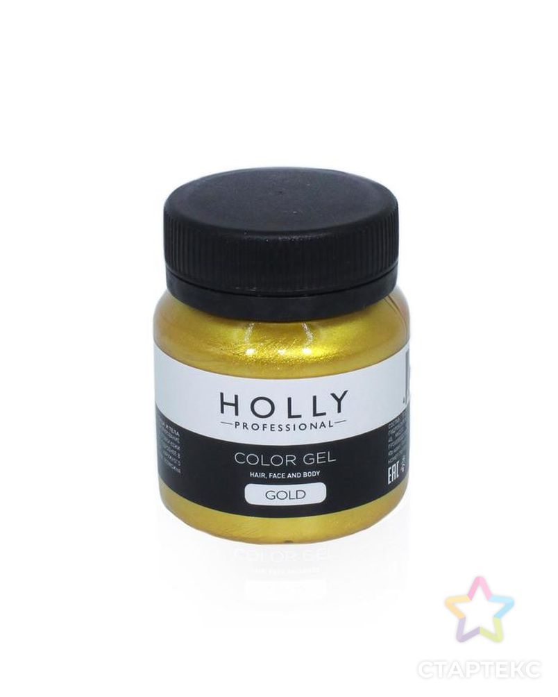 Декоративный гель для волос, лица и тела COLOR GEL Holly Professional, Gold, 50 мл арт. СМЛ-160663-1-СМЛ0007138943