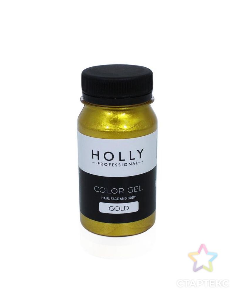 Декоративный гель для волос, лица и тела COLOR GEL Holly Professional, Gold, 100 мл арт. СМЛ-160664-1-СМЛ0007138944