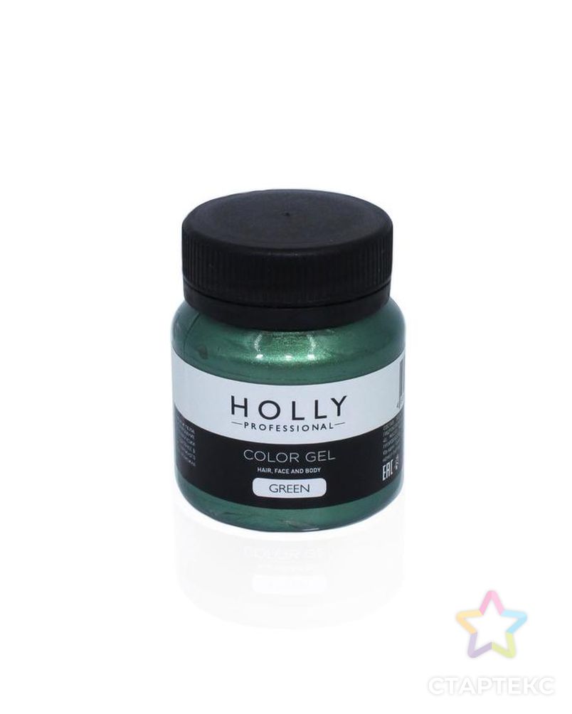 Декоративный гель для волос, лица и тела COLOR GEL Holly Professional, Green, 50 мл арт. СМЛ-160669-1-СМЛ0007138949