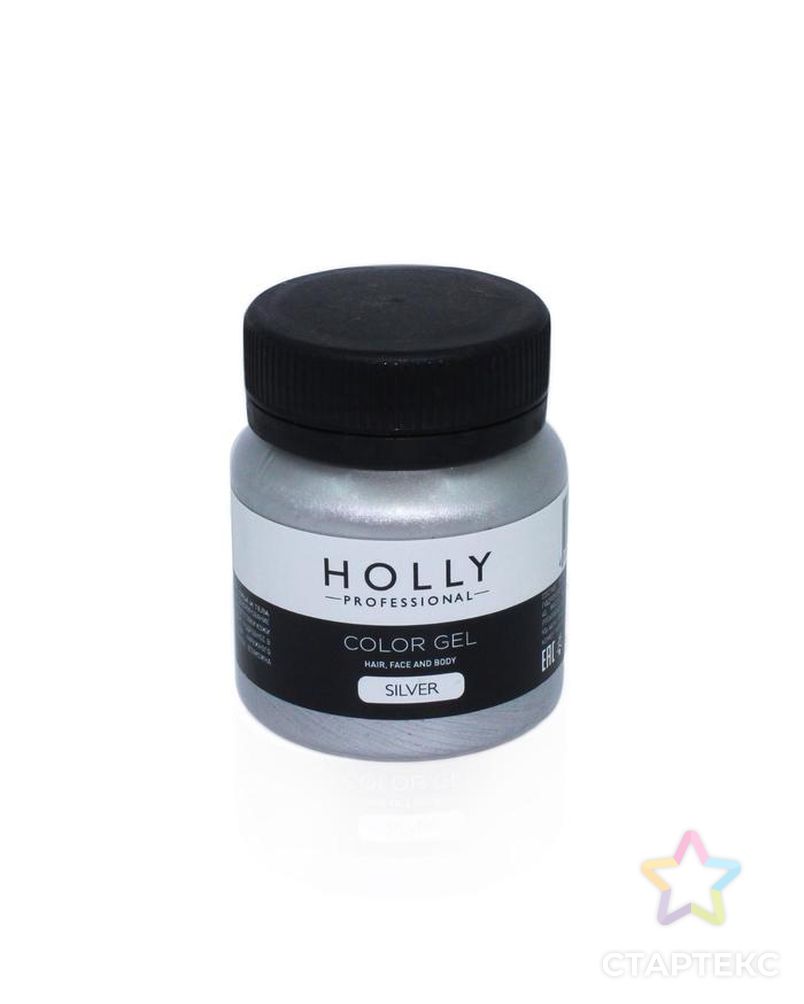 Декоративный гель для волос, лица и тела COLOR GEL Holly Professional, Silver, 50 мл арт. СМЛ-160675-1-СМЛ0007138955