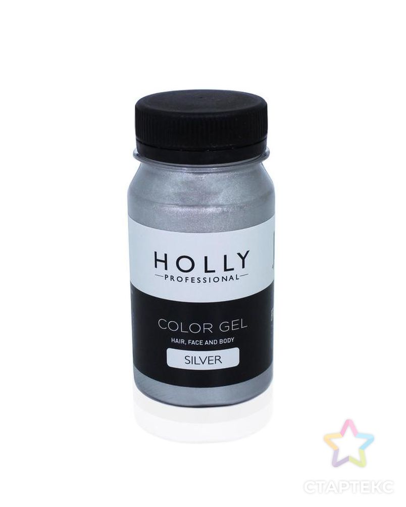 Декоративный гель для волос, лица и тела COLOR GEL Holly Professional, Silver, 100 мл арт. СМЛ-160676-1-СМЛ0007138956 1