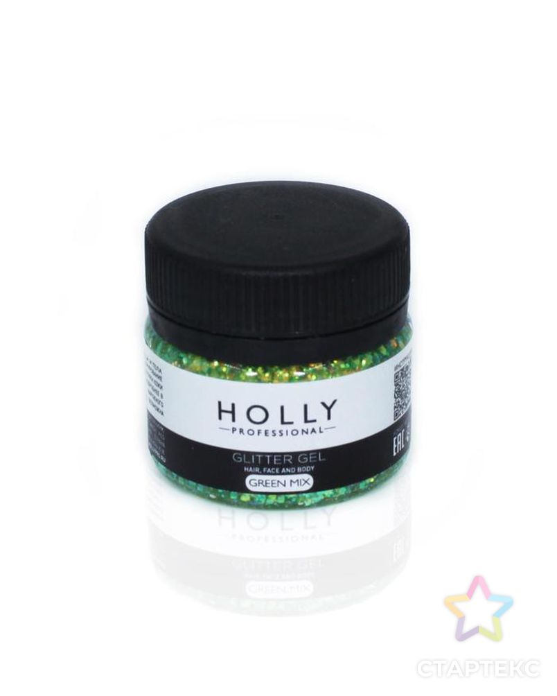 Декоративный гель для волос, лица и тела GLITTER GEL Holly Professional, Green Mix, 20 мл арт. СМЛ-160677-1-СМЛ0007138957 1