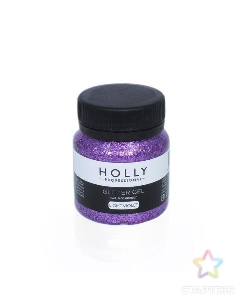 Декоративный гель для волос, лица и тела GLITTER GEL Holly Professional, Light Violet, 50 мл арт. СМЛ-160682-1-СМЛ0007138962 1