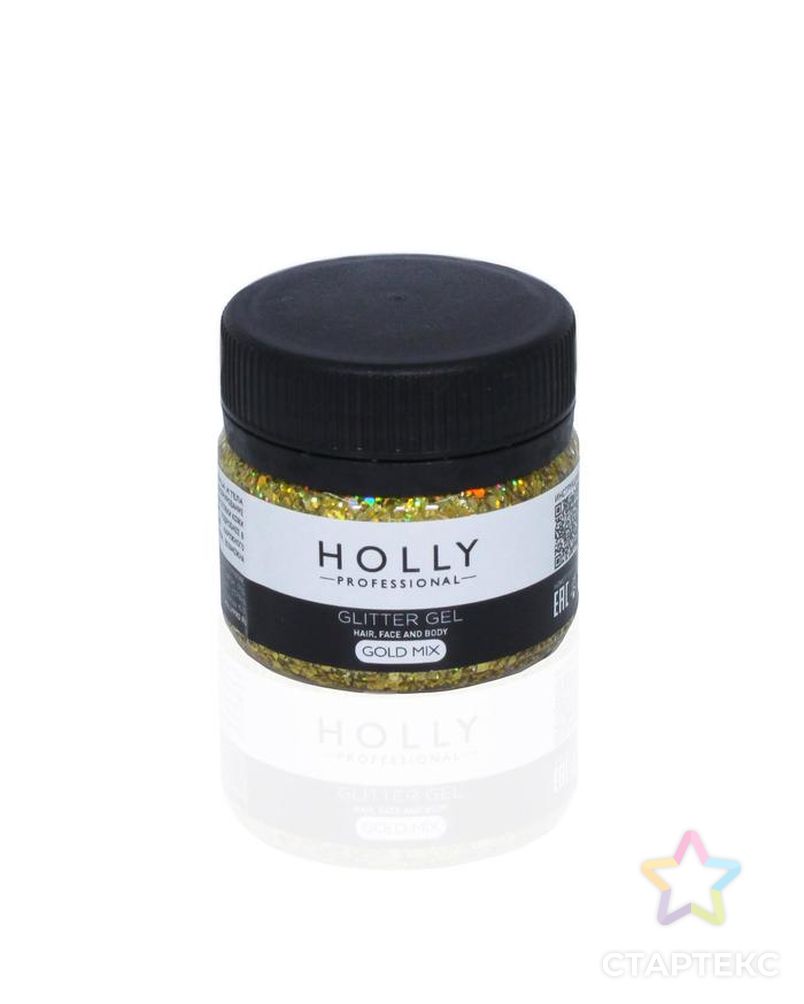 Декоративный гель для волос, лица и тела GLITTER GEL Holly Professional, Gold Mix, 20 мл арт. СМЛ-160683-1-СМЛ0007138963 1