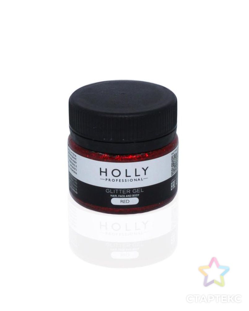 Декоративный гель для волос, лица и тела GLITTER GEL Holly Professional, Red, 20 мл арт. СМЛ-160685-1-СМЛ0007138965 1