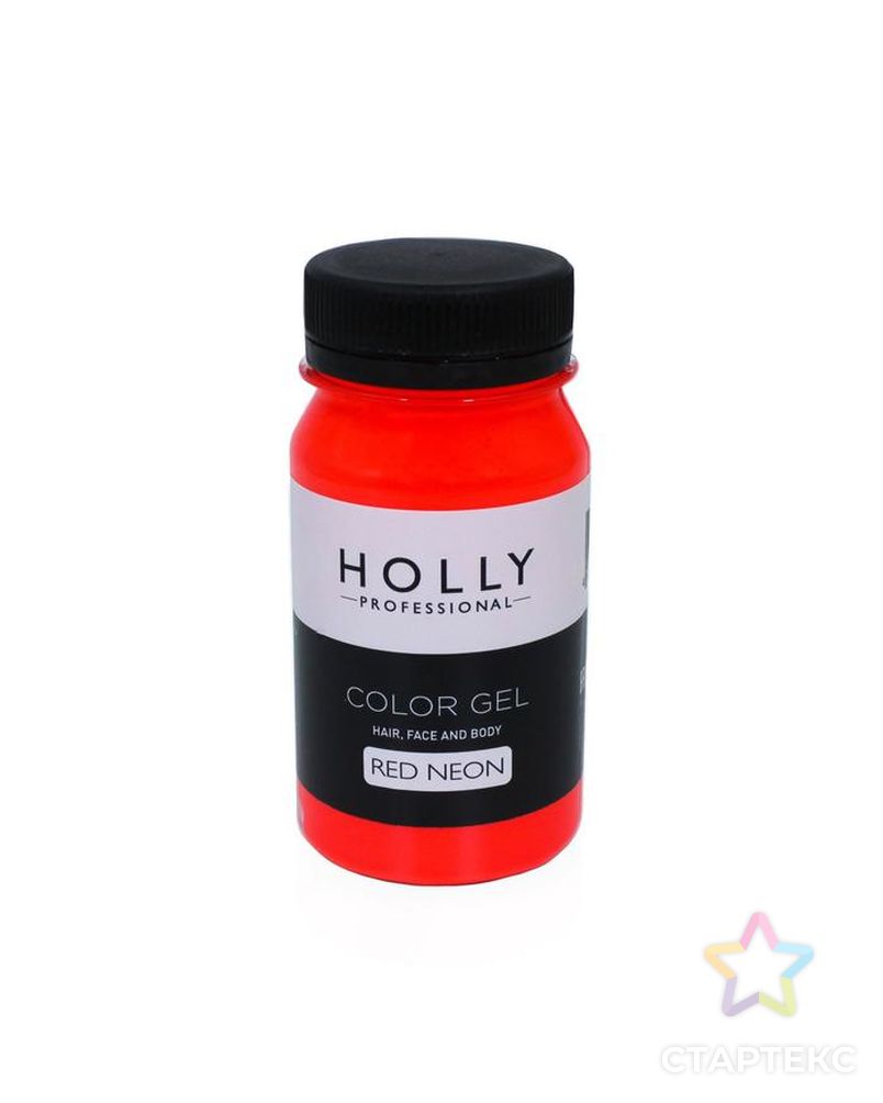 Декоративный гель для волос, лица и тела COLOR GEL Holly Professional, Red Neon, 100 мл арт. СМЛ-160692-1-СМЛ0007138972