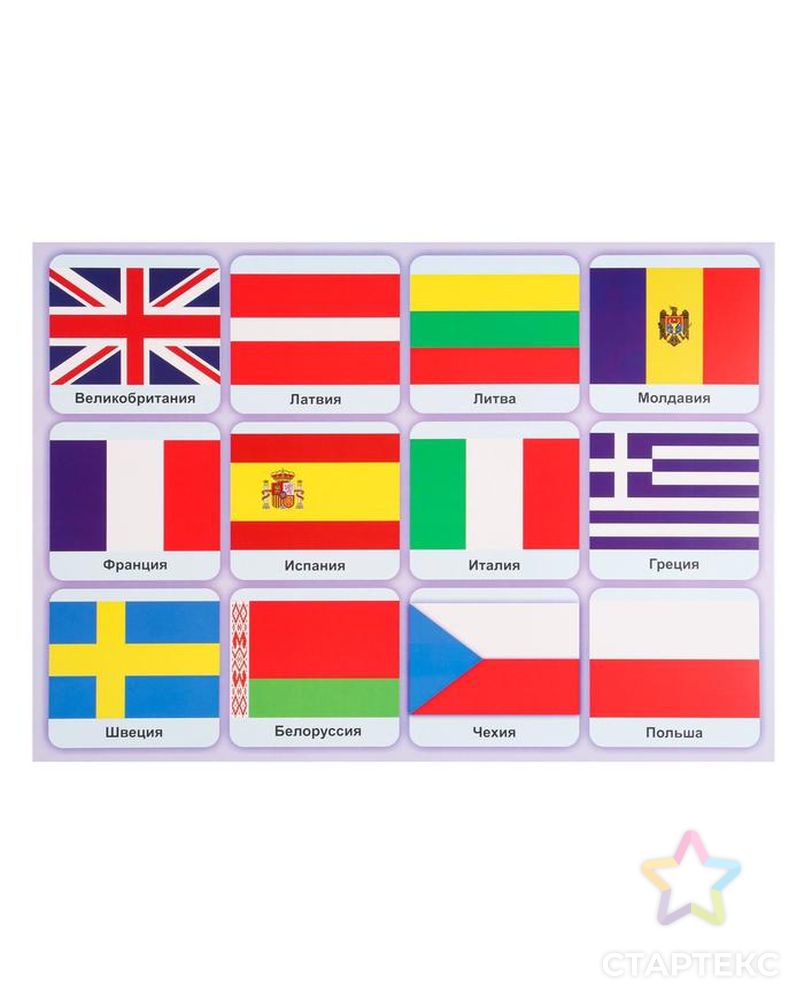 Набор плакатов "Государственные флаги" 4 шт, А3 арт. СМЛ-162439-1-СМЛ0007141969
