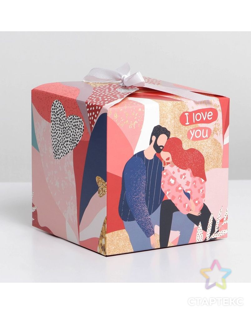 Коробка складная «LOVE», 18 × 18 × 18 см арт. СМЛ-193695-2-СМЛ0007150130 1