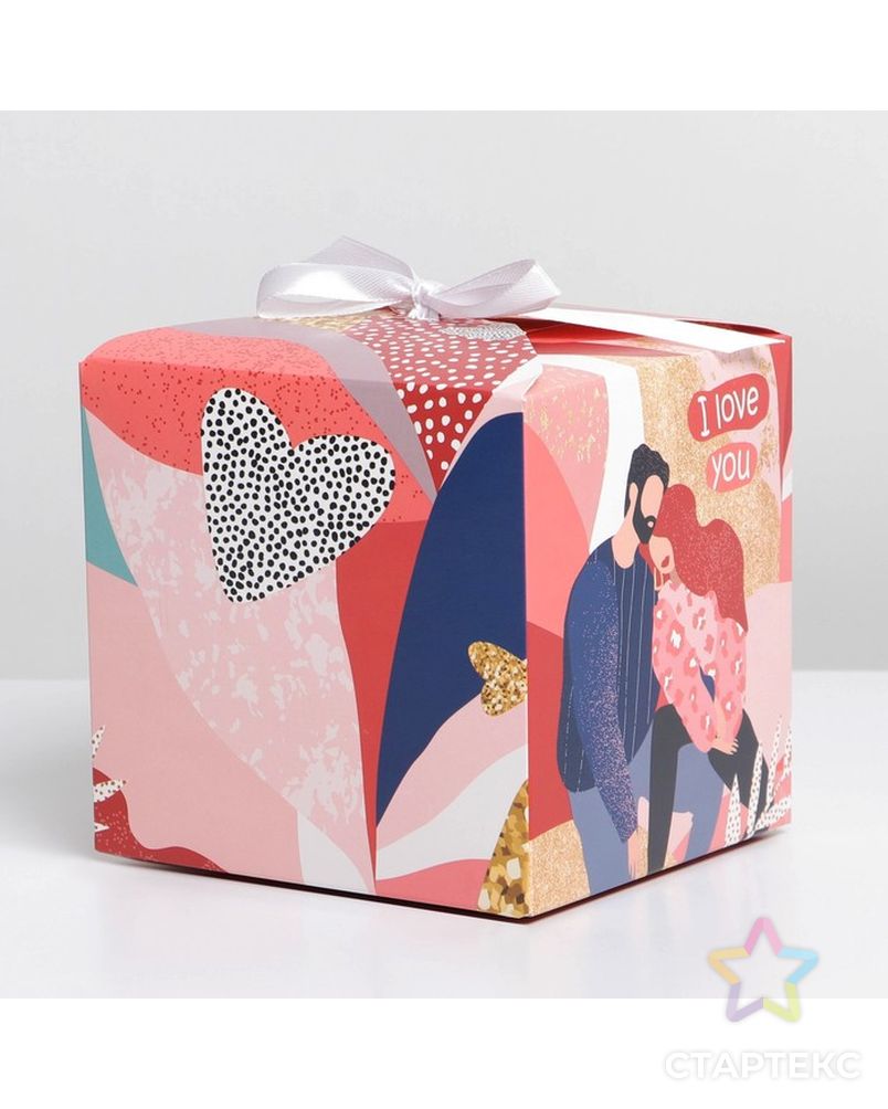 Коробка складная «LOVE», 18 × 18 × 18 см арт. СМЛ-193695-2-СМЛ0007150130 2