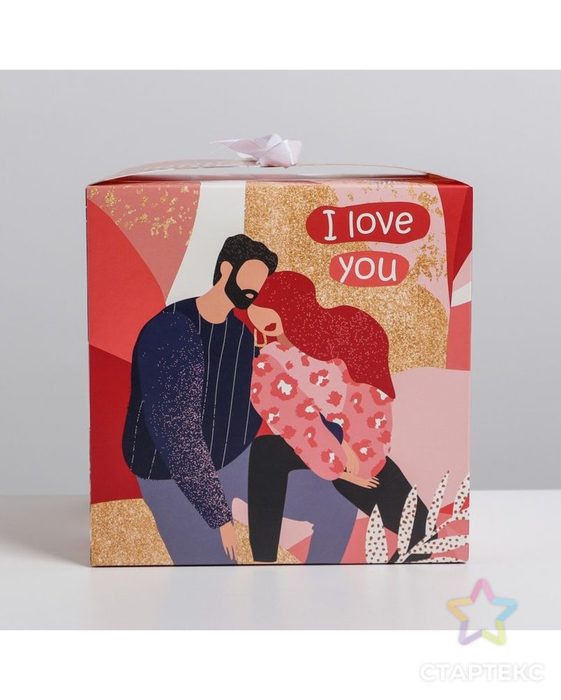 Коробка складная «LOVE», 18 × 18 × 18 см арт. СМЛ-193695-1-СМЛ0007150140 4